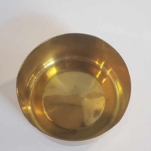 Vintage Enamel Jewelry Trinket Box Round Brass Top Cloisonne Deer Design - Picture 5 of 10